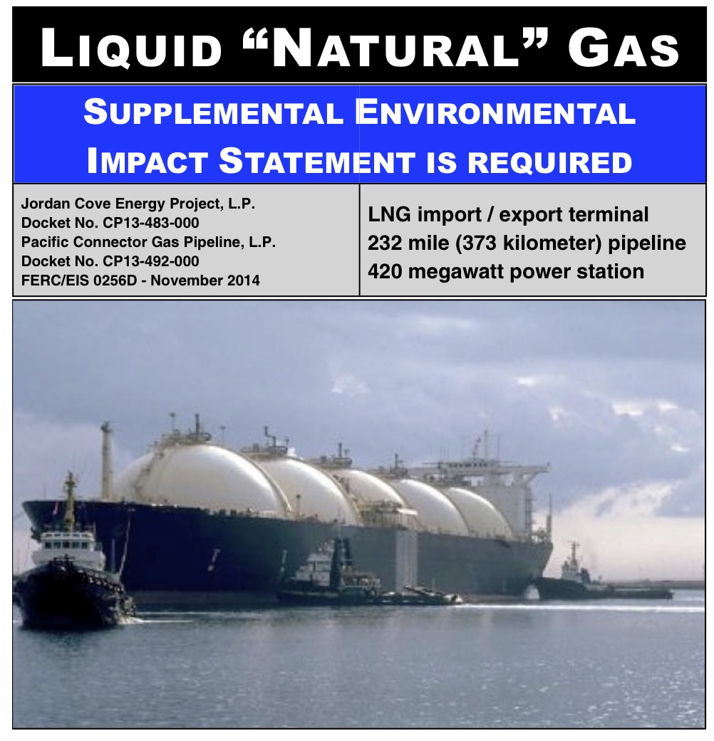 Liquid "Natural" Gas  Supplemental Environmental Impact Statement is required